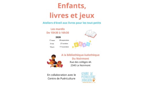 Ateliers d'éveil aux livres pour les tout-petits