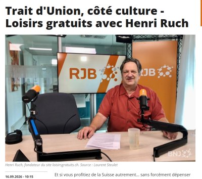 Trait d'Union, côté culture - Loisirs gratuits avec Henri Ruch